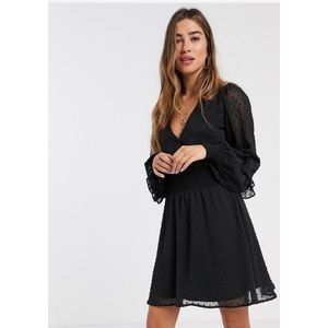 Stradivarius v neck embroidered dress